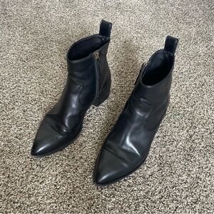 Veronica Beard Black Leather Ankle Boots